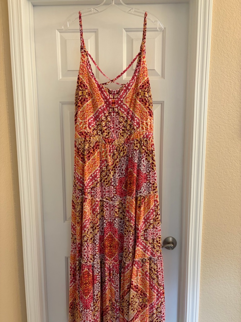 torrid Pink Red Orange Patterned Maxi Dress